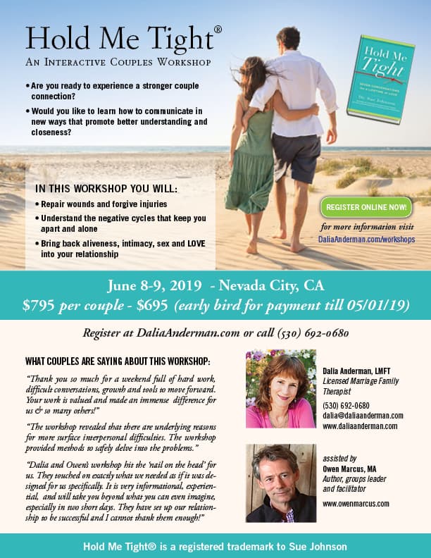 Hold Me Tight workshop for couples-Jun 2019