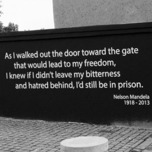 "Forgiveness." Picture taken outside Nelson Mandela’s home.